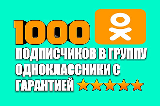 1000 подписчиков в группу одноклассники ПЛЮС 10% в подарок