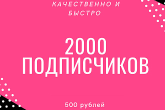 2000 подписчиков + БОНУС быстро И качественно