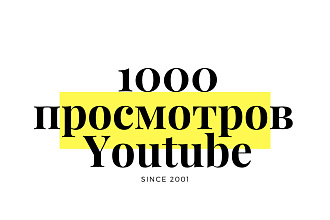 1000 реальных просмотров Youtube с гарантией за час