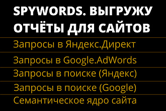 Выгрузка отчётов Spуwords. Запросы конкурентов