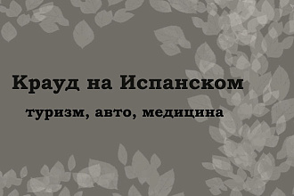 Крауд на Испанском под туризм, авто, медицина