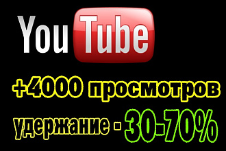 +4000 просмотров youtube с удержанием 30-70%