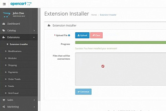 Установка и настройка модуля на Opencart