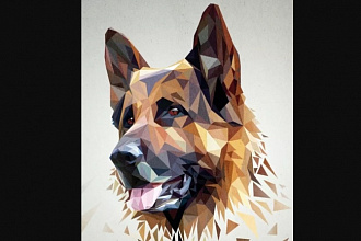 Нарисую портрет вашего любимца в стиле low poly