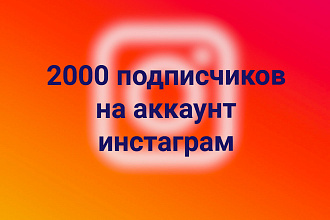 Продвижение 2000 подписчиков в инстаграм