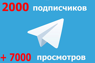 2000 подписчиков в Telegram + 7000 просмотров