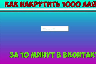 Раскрутка живых 1000 лайков в Вконтакте