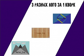 3 качественных, уникальных логотипа