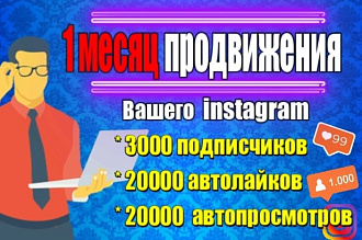 1 месяц комплексного продвижения Вашего аккаунта instagram