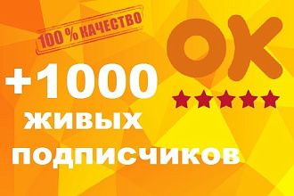 1000 живых подписчиков в группу Ок и 300 классов на запись в подарок