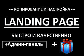 Скопирую лендинг + Админ-панель + подарок