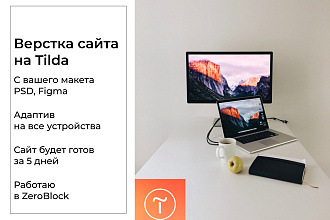 Верстка сайта на Тильде по вашему макету PSD, Figma