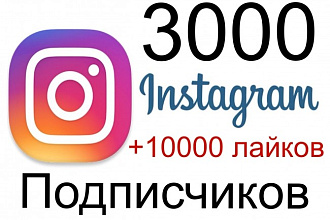 3000 подписчиков +10000 лайков на публикации