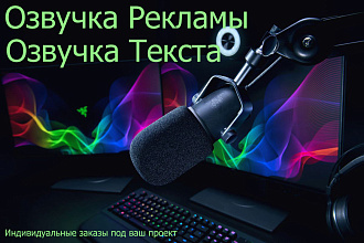 Озвучка, диктор, запись голоса с обработкой под ключ