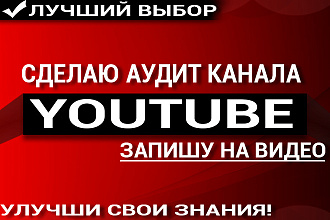 Сделаю аудит вашего ютуб канала. Запишу на видео