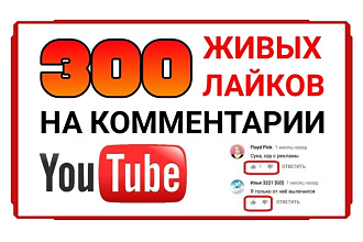 300 живых лайков на комментарии под видео YouTube. Без списаний