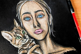Нарисую портрет цветными карандашами