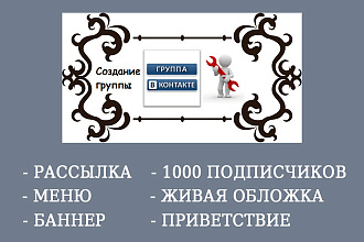 Готовая группа с 1000 подписчиками