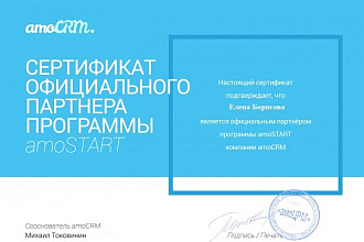 Настройка и интеграция AmoCRM. 3 месяца в подарок