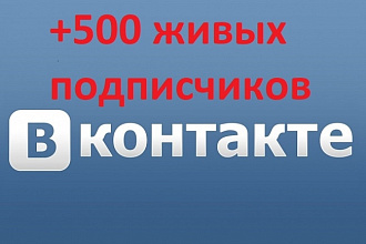 Раскрутка ВКонтакте +500 живых подписчиков