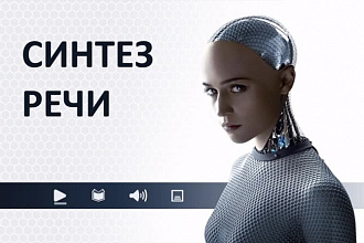 Синтез речи на русском и английском. 1 услуга до 30 минут речи
