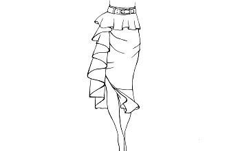 Line Art одежды 4шт. Лайн арт