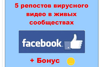 Репосты вирусного видео в Facebook - Расскажу в живых группах о крео