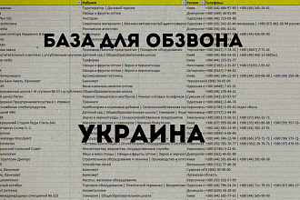 База организаций для обзвона - Украина - на выбор 2262 рубрик