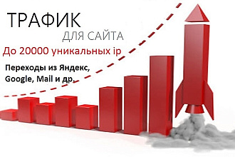 Трафик на сайт от 10 до 20000 ip из Яндекс, Google, Mail, Rambler