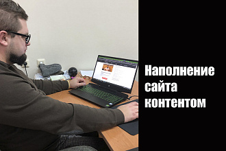 Наполнение сайта текстами, фото, видео