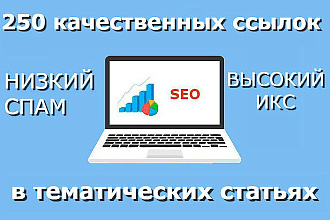 250 ссылок в тематических статьях, включая статью