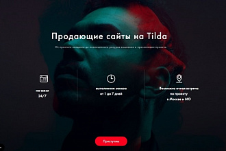 Сайт или презентация проекта на платформе Tilda