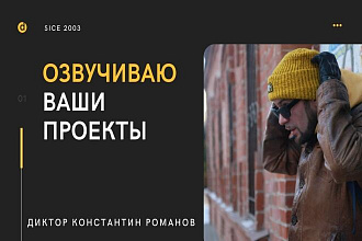 Диктор. Озвучу ваши рекламные ролики, книги, подкасты