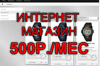Сделаю интернет-магазин с адаптивом за 500р./мес