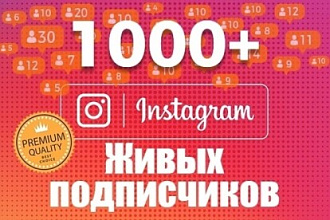 1000 Живых подписчиков на профиль в Instagram. Гарантия
