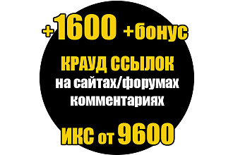 Крауд ссылки в комментариях 800 с ИКС от 9600