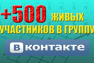 500 реальных участников в группу ВК