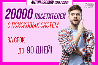Трафик на сайт. 20000 уникальных посетителей за 90 дней
