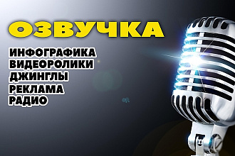 Озвучка, запись голоса с обработкой под ключ