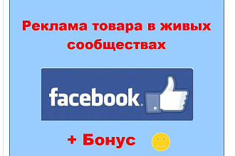 Реклама товара Фейсбук - Ваше объявление в массовых живых сообществах