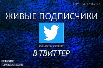 +300 реальных живых подписчиков на вашу страницу в Twitter