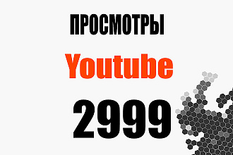2999 просмотров на Youtube видео + бонус 20 лайков на видео
