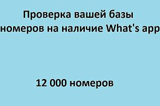 Проверю наличие номеров Whatsapp в вашей базе номеров