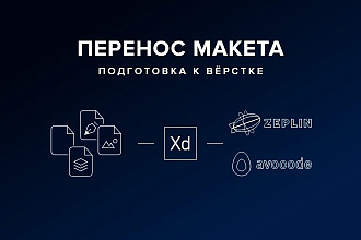 Перенос дизайн макета страницы сайта, подготовка к вёрстке