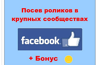 Посев роликов - Опубликую ссылку на Ваше видео в крупных сообществах