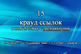 15 крауд ссылок - новая тема и 3 прокачанных аккаунта