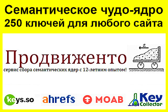 Семантическое ядро 250 ключей для сайта недорого, качественно и быстро