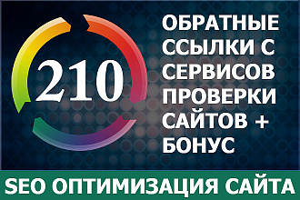 SEO Прогон по 210 сайтам анализаторам