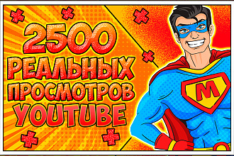 2500 реальных просмотров видео YouTube. В короткие сроки