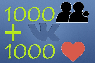 Комплексное продвижение группы ВК, Добавим 1000 подписчиков